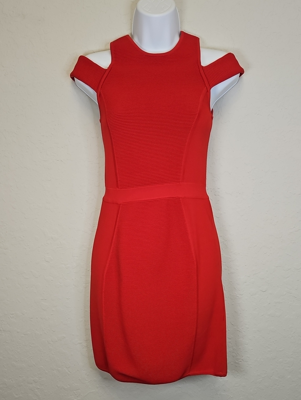 Parker Bommerang Cold-Shoulder Sheath Dress In Poinsetta- NWT, Size Small